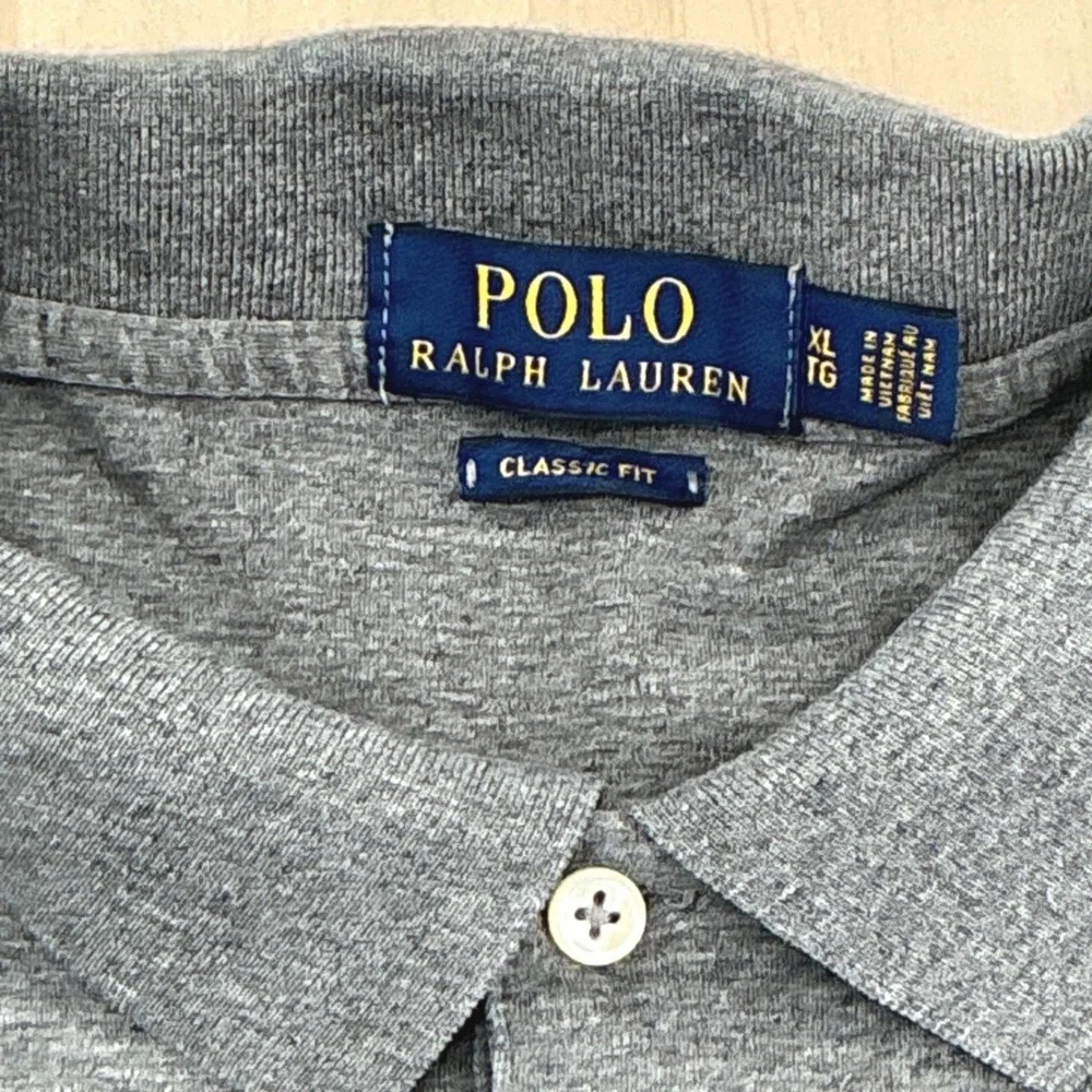 Polo Ralph Lauren Polo Shirt Mens XL Gray Heathered Classic Fit Preppy Sporty